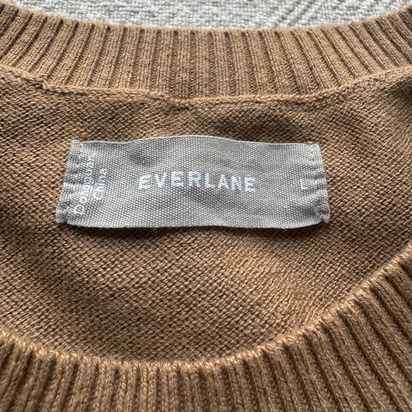 Everlane Men’s Beige Coolmax The Now Sweat Cotton Crewneck Sweater L Minimalist - Picture 6 of 8
